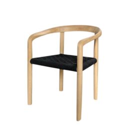 Set of 2 - Renley Natural Dining Chair - Naxos Charcoal Rope by Interior Secrets - AfterPay Available