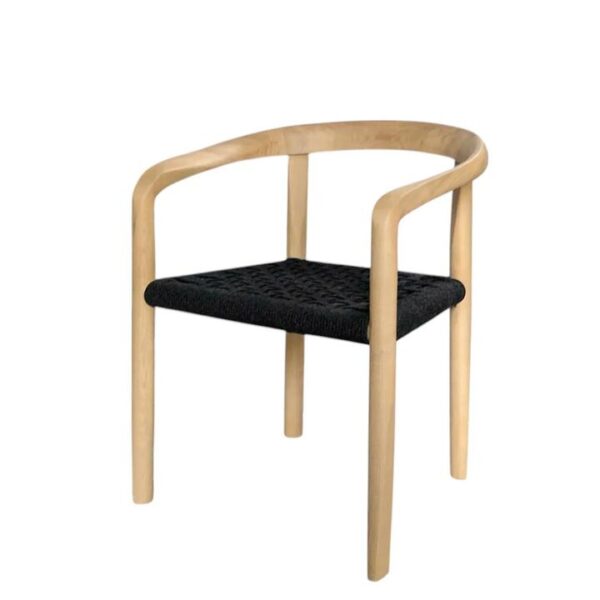 Set of 2 - Renley Natural Dining Chair - Naxos Charcoal Rope by Interior Secrets - AfterPay Available
