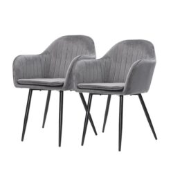 Set of 2 Velvet Armchair Accent Lounge Chairs - Adjustable Feet & Removable Cushion Covers Adjustable Feet & Removable Cushion Coversr Accent