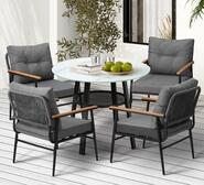 Shelly Cove 4 Seater Outdoor Dining Set Grey