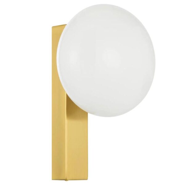 Skyla Modern Wall Lamp Light Metal Glass Antique Gold Opal Brushed