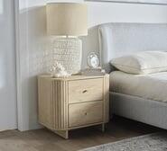 Thea 2 Drawer Bedside Table Brown