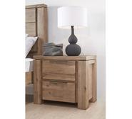 Toronto Bedside Table Brown 2 Drawer