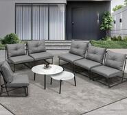 Wright 6 Seater Outdoor Lounge Setting Grey
