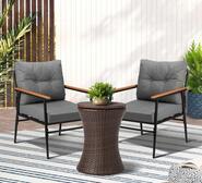 Yamba 2 Seater Outdoor Lounge Setting Black