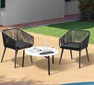 Yeliz Black Grey 2 Seater Outdoor Lounge Setting Black