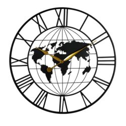 Yezi 60cm Large Wall Clock Roman Numeral Home Black