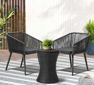 Youssef Black Grey 2 Seater Outdoor Lounge Setting Black