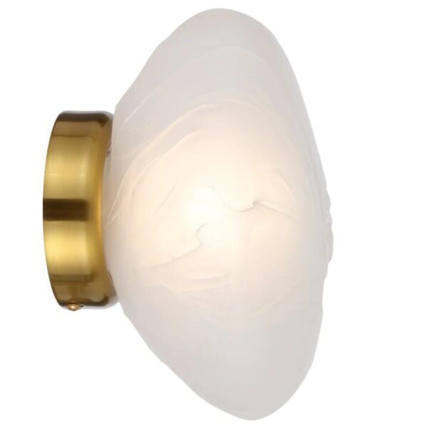 Zecca Contemporary Wall Lamp Light Metal Glass Antique Gold Frost Frosted