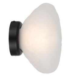 Zecca Contemporary Wall Lamp Light Metal Glass Frost Black Frosted
