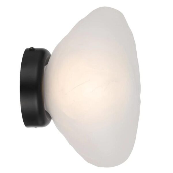 Zecca Contemporary Wall Lamp Light Metal Glass Frost Black Frosted