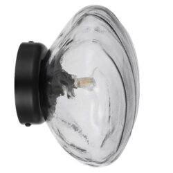 Zecca Contemporary Wall Lamp Light Metal Glass Smoke Black Gloss