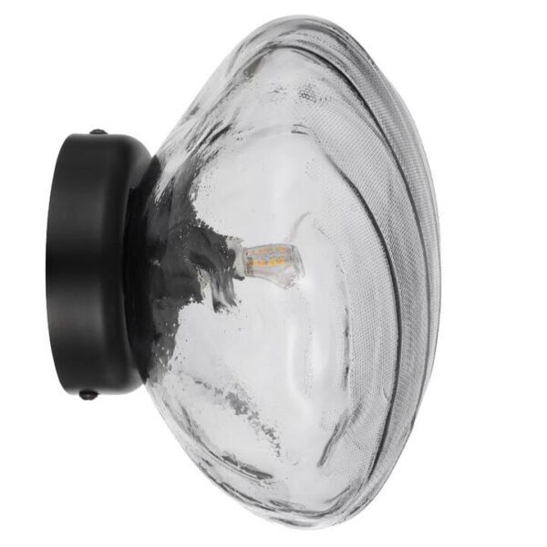 Zecca Contemporary Wall Lamp Light Metal Glass Smoke Black Gloss