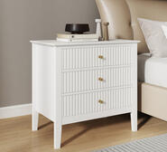 Zia Wide Bedside Table White