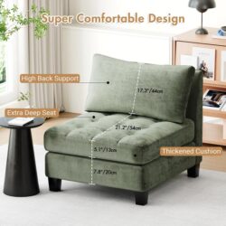 Advwin Modern Armless Sofa Chair (Pre-Order)