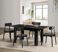Aeron 4 Seater Black Rectangle Dining Set Black