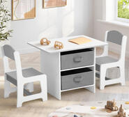 Ansel Kids Table & Chairs Set Grey