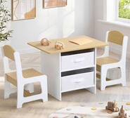 Ansel Kids Table & Chairs Set Neutral