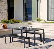 Catalina 6 Seater Outdoor Dining Table Black