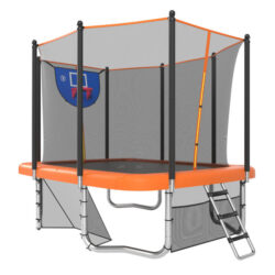 CostwayRectangle Outdoor Trampoline 10 x 8 FT Heavy-Duty Trampoline-Orange