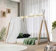 Ellisha Teepee Single Kids Bed Frame White