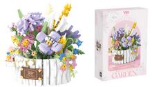 Flower Love White Basket Bouquet 1466pcs
