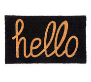 Hello 45 X 75Cm Door Mat Black