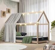 Hideout House Single Kids Bed & Mattress Set Neutral