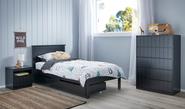 Kids Jordan Chest Of 5 Drawers & Bedside Table Set Black