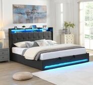 Milperra King Gas Lift Bed Frame Grey