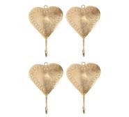 Set Of 4 Heart Wall Hangings Yellow
