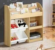 Viela & Natural Kids Bookshelf With Storage White