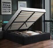 Zephyr Queen Gas Lift Bed Frame With Storage Black