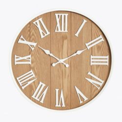 Albaix 60cm White Wall Clock - Natural by Interior Secrets - AfterPay Available