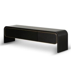 Ex Display - Boran 2m TV Entertainment Unit - Textured Espresso Black by Interior Secrets - AfterPay Available
