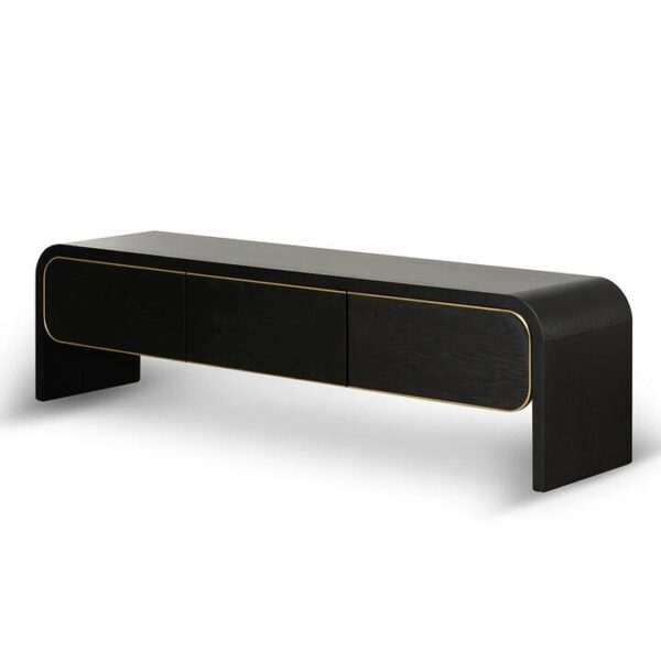 Ex Display - Boran 2m TV Entertainment Unit - Textured Espresso Black by Interior Secrets - AfterPay Available