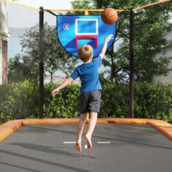 Costway10 x 8 FT Heavy-Duty Trampoline with Basketball Hoop & Soccer Goal