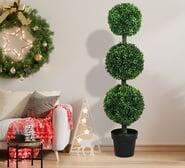 120Cm Baila 3-Ball Tree Artificial Plant Green