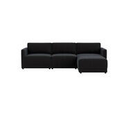 Abode 3 Seater Modular Sofa With Ottoman Black
