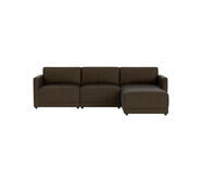 Abode 3 Seater Modular Sofa With Ottoman Brown