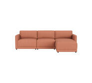 Abode 3 Seater Modular Sofa With Ottoman Linden Rose