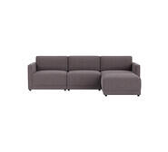 Abode 3 Seater Modular Sofa With Ottoman Purple