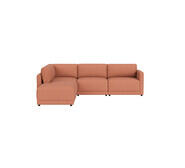 Abode 4 Seater Modular Left Corner Sofa With Ottoman Linden Rose