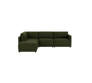 Abode 4 Seater Modular Left Corner Sofa With Ottoman Mason Olive