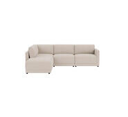 Abode 4 Seater Modular Left Corner Sofa With Ottoman Neutral