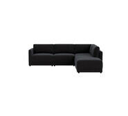 Abode 4 Seater Modular Right Corner Sofa With Ottoman Black