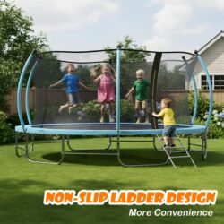 Advwin 14FT Trampoline Outdoor Recreational Trampoline Blue