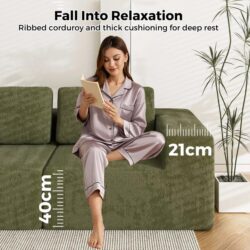 Advwin 190cm Loveseat Sofa Green