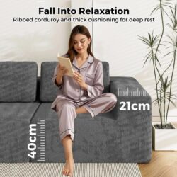 Advwin Armless Sofa Chair Chenille Fabric Modular Sofa