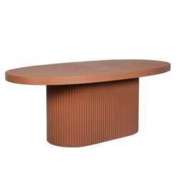 Alaric 2m Concrete Oval Dining Table - Terracotta by Interior Secrets - AfterPay Available